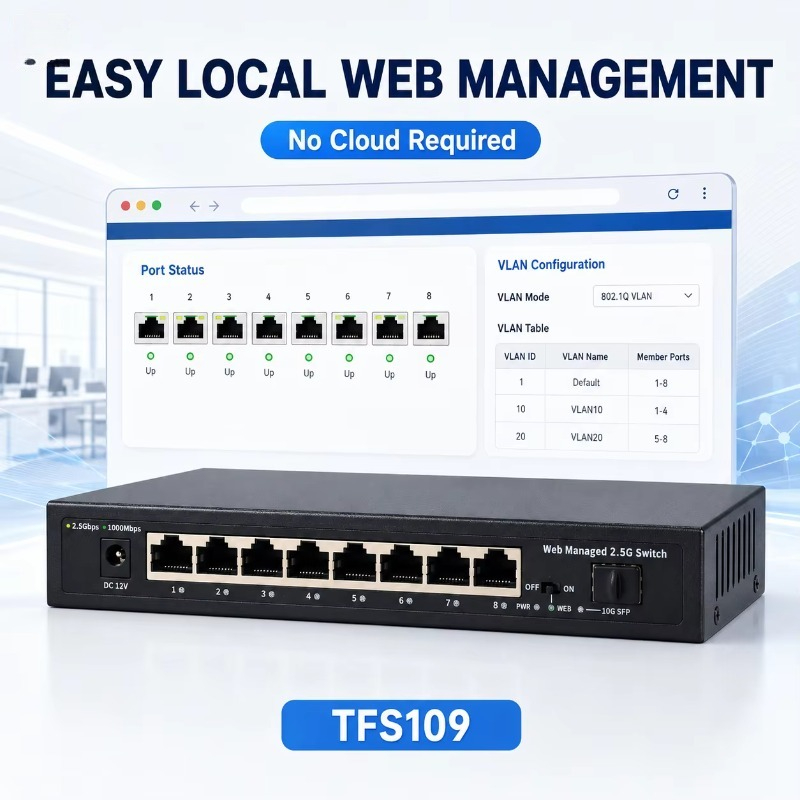 Sfp+ 10G Managed Switch 8 Port - Switch gestito a 8 porte 2.5Gb